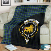 Campbell Argyll Ancient Tartan Crest Blanket Wave Style